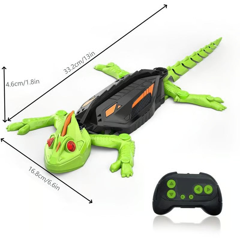 🌲Julegave🦎 LED Veggkryper-Gekko – 360° RC Øgle-leke for barn 🎮✨