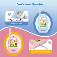 Kids Video Walkie Talkie Toys - 2-Pack, Long Range, No Internet Connection Required, with Camera, Suitable for Kids Ages 3-12, Great for Outdoor Play, Christmas Gif